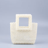 Pochette carrée en acrylique tissée à la main de couleur populaire, sac léger de haute qualité